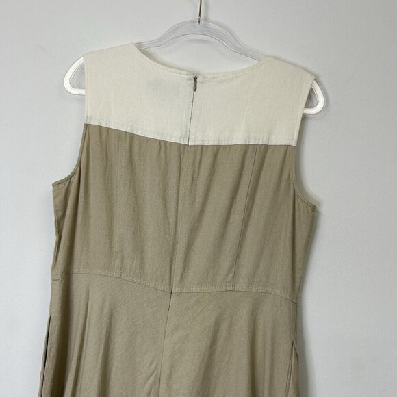 Pendleton Linen Dress Womens Size 14 Petite 14P Beige Sleeveless - Picture 9 of 10